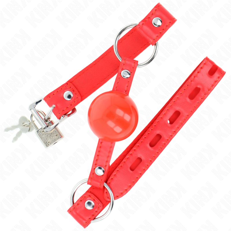 Kink - TPE-Ball 4 cm Knebel mit Rojo-Schloss 60 x 2 cm