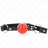Kink - Ball 4 cm Knebel mit Schloss Roter Ball Schwarzer Gurt 60 x 2 cm
