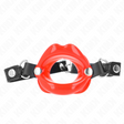 Fetisch-Toy KINK Knebel mit roten Lippen Rot 8 cm