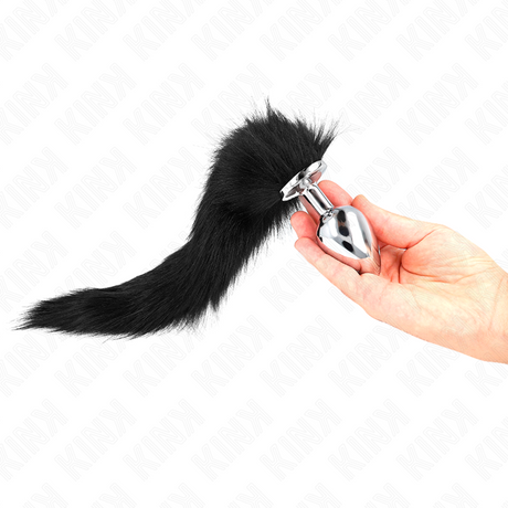 Kink - Anal Plug Grösse L 10 x 4 cm mit Kunststoffschwanz 40 cm Schwarz