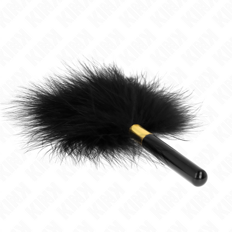 Kink - Schwarz-Gold Metall Kitzelfedern 18 cm