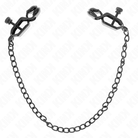 Kink - Flache Kette Nippelklemmen Schwarz 30 cm