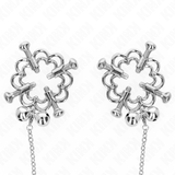 Kink - Metallische Blumen-Nippelklammern mit Kette