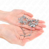Kink - Metallische Blumen-Nippelklammern mit Kette