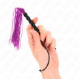 Fetisch-Toy KINK Peitsche als Mini-Flogger aus Silikon mit Perlengriff Lila 26 cm
