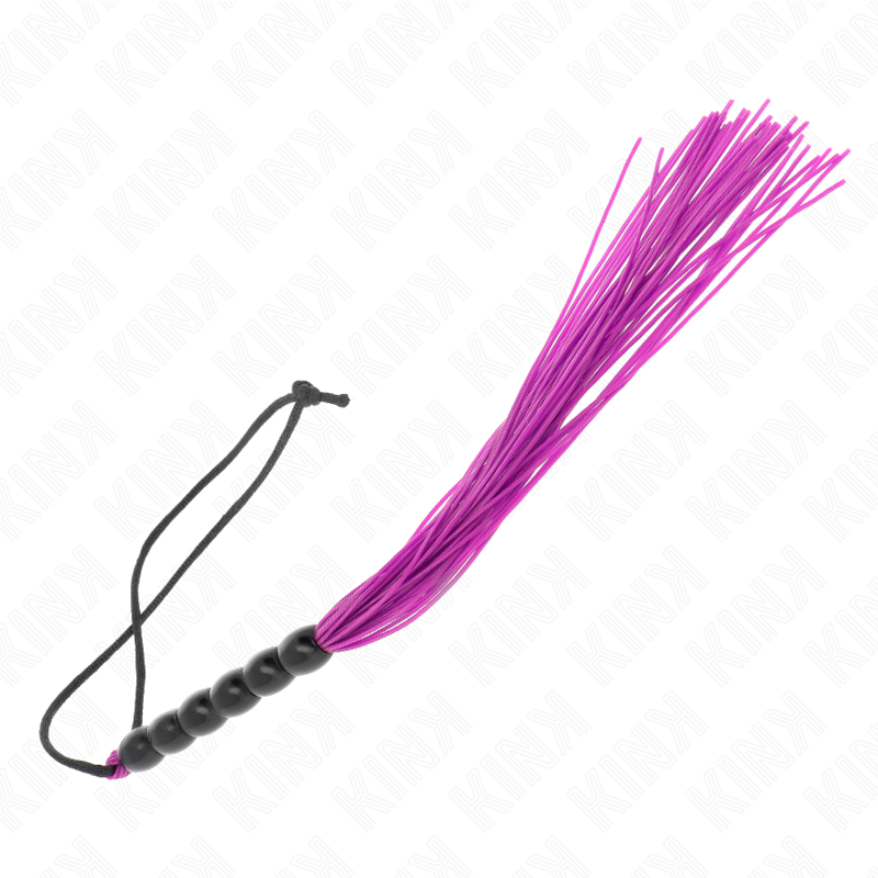 Kink - Mini Silikonpeitsche mit 6 Lila Perlen 26 cm