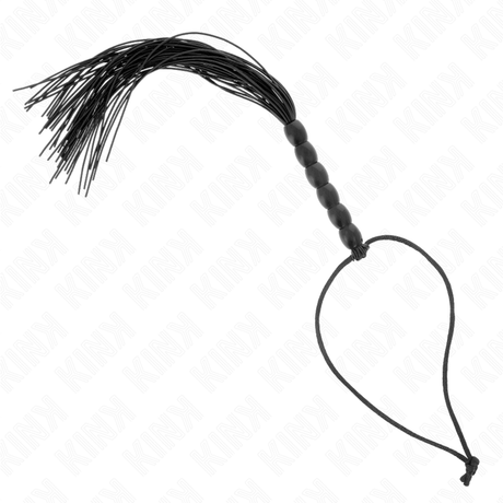 Kink - Mini Silikonpeitsche mit 6 Schwarzen Perlen 26 cm
