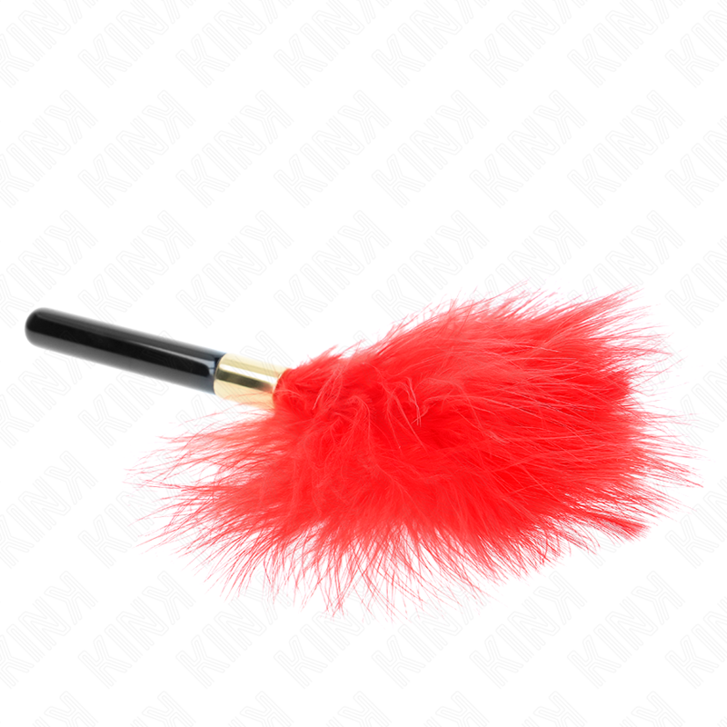Kink - Rot-Gold Metall Kitzelfedern 18 cm