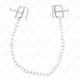Nippelklemmen in Schraubzwingenform mit Kette Silber 30 cm