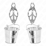 Kink - Japanische Kleeblatt-Nippelklammern mit Eimer Silber