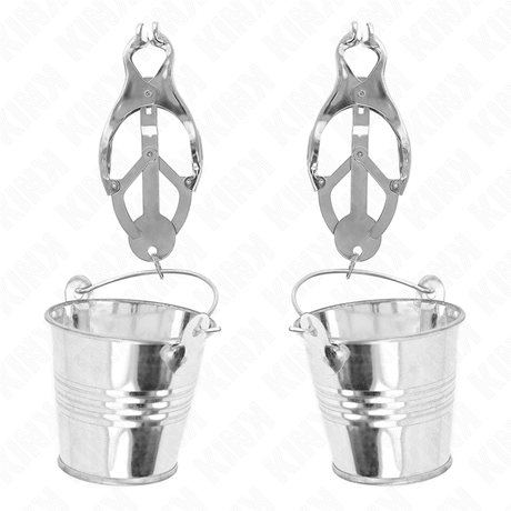 Kink - Japanische Kleeblatt-Nippelklammern mit Eimer Silber
