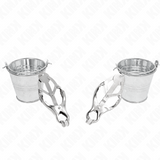 Kink - Japanische Kleeblatt-Nippelklammern mit Eimer Silber