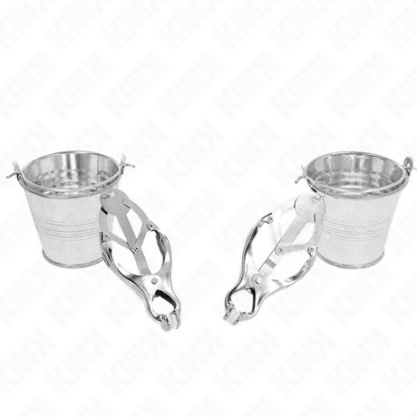 Kink - Japanische Kleeblatt-Nippelklammern mit Eimer Silber