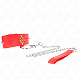Kink - Rote Diamantkette mit Gürtel 65 cm Verstellbar 35-51 cm x 7 cm