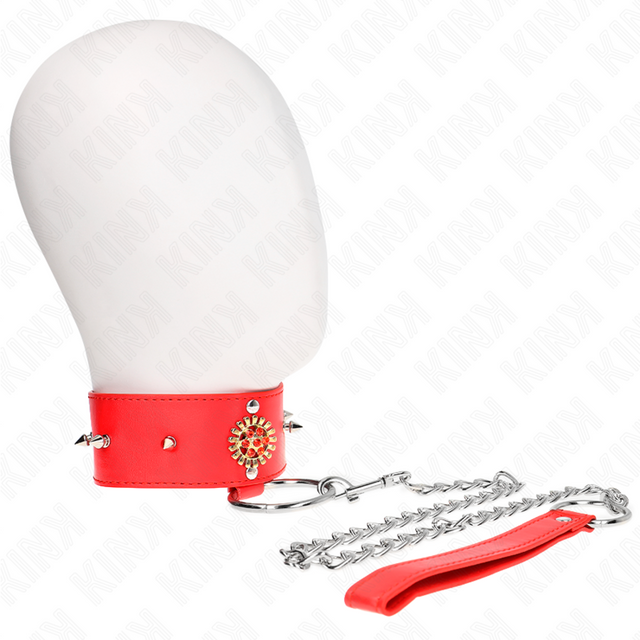 Kink - Rote Diamantkette mit Gürtel 65 cm Verstellbar 35-51 cm x 7 cm