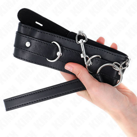 Halsband mit Gürtel mit Riemen Schwarz.3