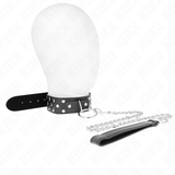 Kink - Ring Nieten Band Halskette mit Gürtel 65 cm Schwarz Verstellbar 36-50 cm x 3,8 cm