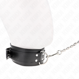 Kink - Halskette mit Riemen 65 cm Silber Schnallen Verstellbar 33-46 cm x 5,5 cm
