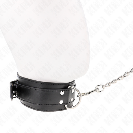 Kink - Halskette mit Riemen 65 cm Silber Schnallen Verstellbar 33-46 cm x 5,5 cm
