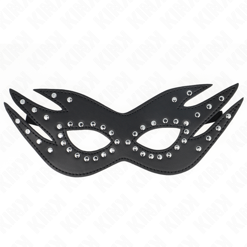 Kink - Kunstledermaske mit Nieten Modell 3 26 x 9,5 cm