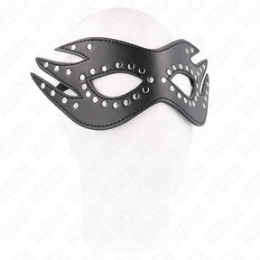Kink - Kunstledermaske mit Nieten Modell 3 26 x 9,5 cm
