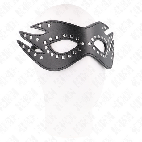 Kink - Kunstledermaske mit Nieten Modell 3 26 x 9,5 cm