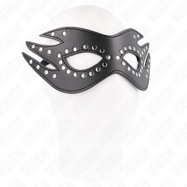 Kink - Kunstledermaske mit Nieten Modell 3 26 x 9,5 cm