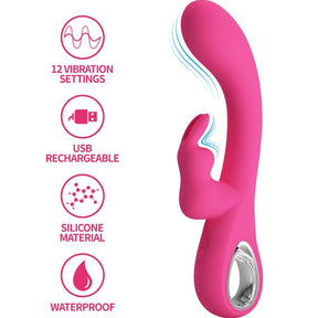 Pretty Love - Novak Rabbit Vibrator 12 Vibrationen Rosa