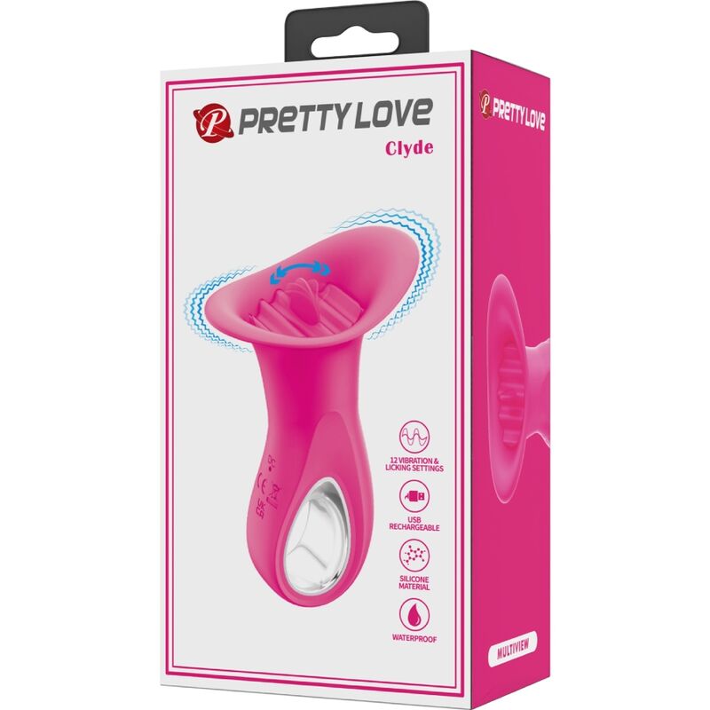 Pretty Love - Clyde Oralvibrator Vibrierende Zunge 12 Vibrationen Rosa
