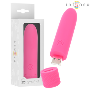 Intense - Symone USB Wiederaufladbarer Vibrierender Bullet 8 Vibrationen Rosa 10 x 2,2 cm