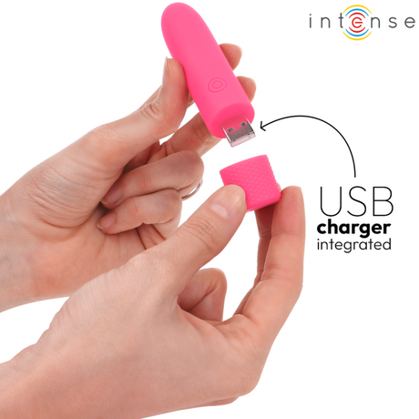 Vibrator Symone USB Wiederaufladbarer Vibrierender Bullet 8 Vibrationen Rosa 10 x 2,2 cm.4