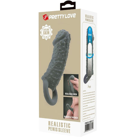 Penishülle Realistischer Penisvergrösserer und Verzögerungshülse Modell 2 Grau.7