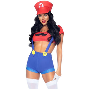 Leg Avenue - Sexy Kostüm Mario Bros Rot/Blau S