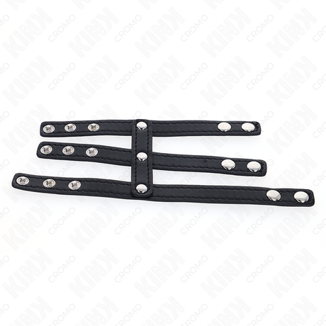 Kink - Dreifach Leder Penisring mit Druckverschluss