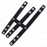 Kink - Dreifach Leder Penisring mit Druckverschluss