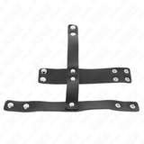 Kink - Peniskäfigring aus Leder mit Verstellbarem Hockentrenner