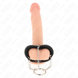 Kink - Penisring 4 cm Kette 7 cm Metall mit Ledergurte