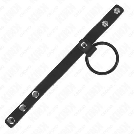Kink - Penisring aus Silikon 3,8 cm und Hodenteil aus Leder 22 x 1,5 cm