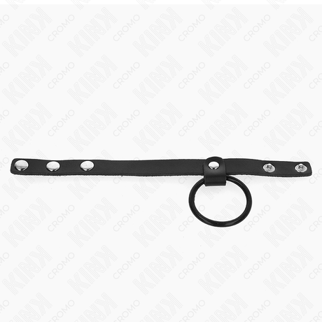 Kink - Penisring aus Silikon 3,8 cm und Hodenteil aus Leder 22 x 1,5 cm