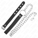Kink - Penisring aus Leder mit Riemen 21,5 x 2 cm und Metallkette 60 cm