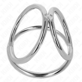 Kink - Dreifach Chrom Metall Penisring 3,2 cm Bis 4,5 cm