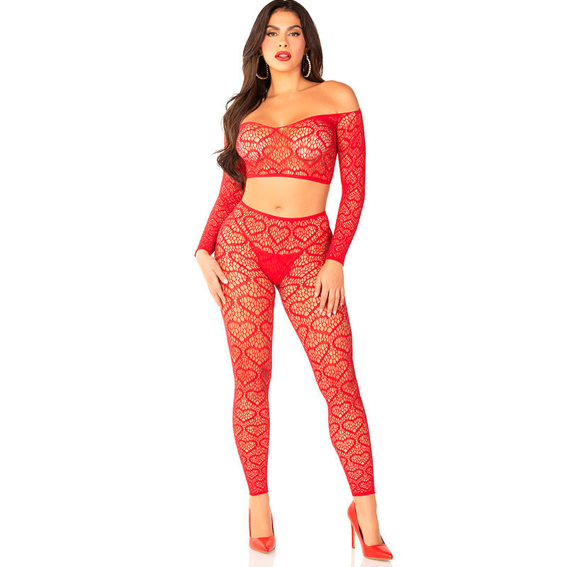 Leg Avenue - Crop Top + Strümpfe Rot Einheitsgrösse