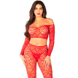 Leg Avenue - Crop Top + Strümpfe Rot Einheitsgrösse