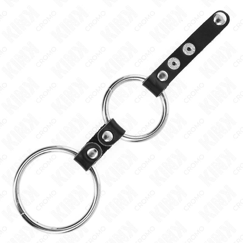 Kink - Doppelter Penisring 3,8 cm Bis 5 cm Durch Leder Verbunden