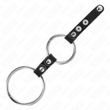 Kink - Doppelter Penisring 3,8 cm Bis 5 cm Durch Leder Verbunden