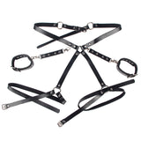 Subblime - 953690 Handschellen mit Bondage-Gürtel Schwarz Eine Grösse