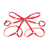 Subblime - 953706 Handschellen mit Bondage-Gürtel Rot Eine Grösse