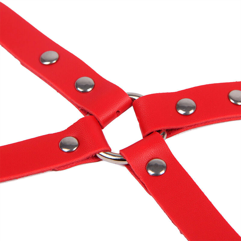Subblime - 953706 Handschellen mit Bondage-Gürtel Rot Eine Grösse