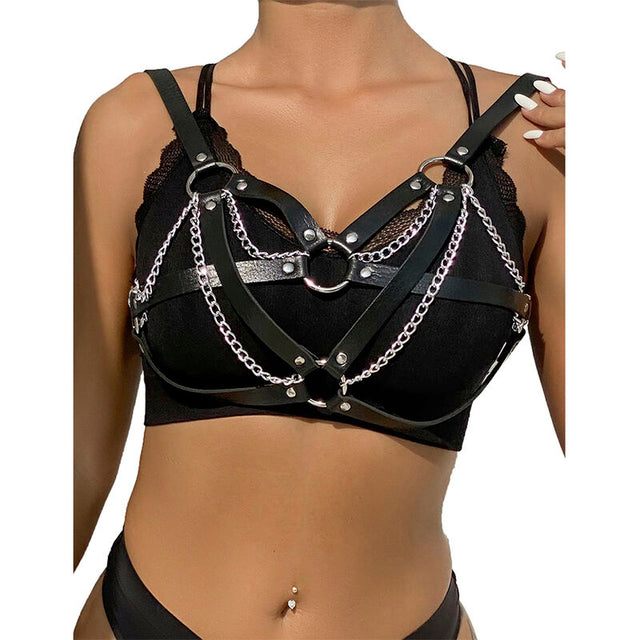 Subblime - 953713 Punk Bondage Gürtel Metallschnalle Schwarz Eine Grösse