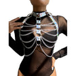 Subblime - 953737 Brustgurt mit Ringen und Ketten Silber Eine Grösse